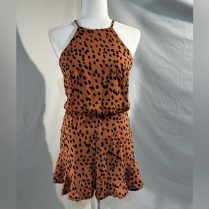 SHE +SKY Leopard Print Romper Size Medium NWT